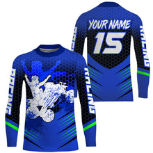 Load image into Gallery viewer, Blue ATV Motocross Jersey UPF30+ Custom Adult Youth Quad Bike Off-Road Jersey MX Shirt Freestyle PDT646