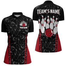Load image into Gallery viewer, Custom Bowling Jersey For Women Seamless Pattern Bowling Shirt Team Bowling Quarter-Zip Shirt BDT302