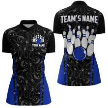 Load image into Gallery viewer, Custom Bowling Jersey For Women Seamless Pattern Bowling Shirt Team Bowling Quarter-Zip Shirt BDT302