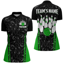 Load image into Gallery viewer, Custom Bowling Jersey For Women Seamless Pattern Bowling Shirt Team Bowling Quarter-Zip Shirt BDT302