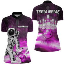 Load image into Gallery viewer, Astronaut Pink Bowling Shirts Men &amp; Women Personalized Bowling Team Jersey Unisex Quarter-Zip BDT532