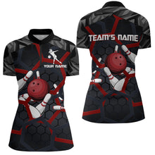 Load image into Gallery viewer, Custom Bowling Quarter-Zip Shirt For Women Camo Bowling Jersey 1/4 Zip Bowling Team League Shirts BDT199
