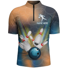 Load image into Gallery viewer, Personalized Bowling Quarter-Zip Shirt Men 3D Bowling Jersey Custom Bowling Team League Shirts BDT206