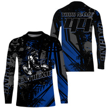 Load image into Gallery viewer, Custom Motocross Jersey UPF30+ Blue Dirt Bike Off-Road Jersey Kid Men Women MX Racing Shirt PDT658