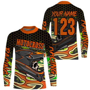 Skull Motocross Jersey Personalized UPF30+ Dirt Bike Off-Road Jersey Kid Men Women MX Racing Shirt PDT659