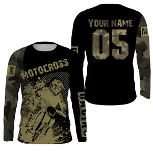 Camo Motocross Jersey Men Women Kid UPF30+ Custom Dirt Bike Off-Road Jersey MX Motorcycle Shirt PDT664