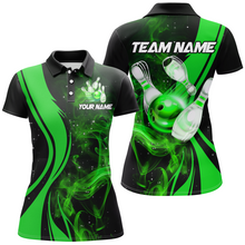 Load image into Gallery viewer, Green Bowling Shirt Personalized Men &amp; Women Bowling Team Jersey Bowling Polo Shirts BDT570