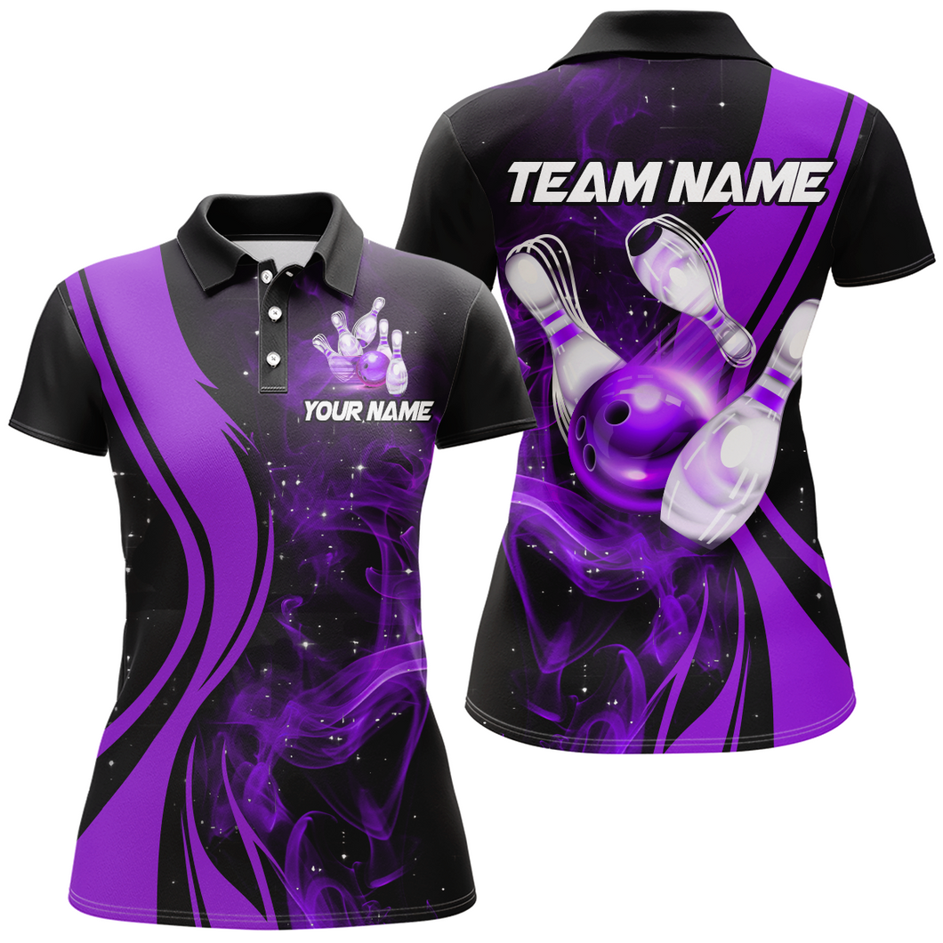 Purple Bowling Shirt Personalized Men & Women Bowling Team Jersey Bowling Polo Shirts BDT570
