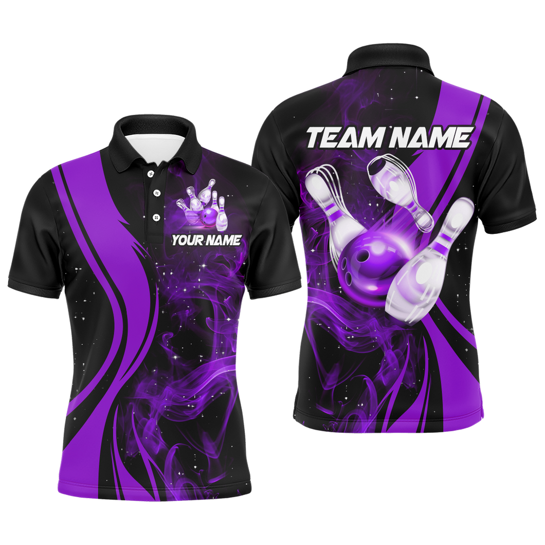 Purple Bowling Shirt Personalized Men & Women Bowling Team Jersey Bowling Polo Shirts BDT570