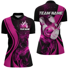 Load image into Gallery viewer, Pink Bowling Shirt Personalized Men &amp; Women Bowling Team Jersey Bowling 1/4 Zip Shirts BDT570