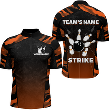 Load image into Gallery viewer, Camo Bowling Shirt Men Custom Bowling Quarter-Zip Shirt Strike Bowling Team Jersey BDT328
