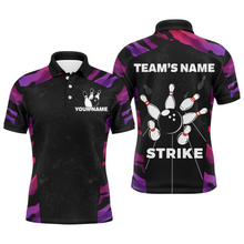 Load image into Gallery viewer, Red And Purple Bowling Shirts For Men Women Custom Bowling Polo Shirts Team Bowling Jersey BDT448