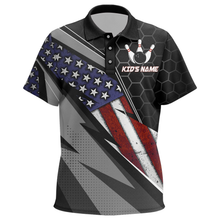 Load image into Gallery viewer, Custom Kid Bowling Polo Shirts Patriotic Kid Bowling Jersey For Boys Girls BDT515