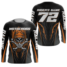 Load image into Gallery viewer, Skull MX Jersey Orange Personalized UPF30+ Kid Women Men Dirt Bike Shirt Off-Road Jersey MX Racing PDT667