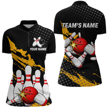 Load image into Gallery viewer, Custom Bowling Shirts For Women Black Bowling Team Jersey Funny Bowling Quarter-Zip Shirts BDT231