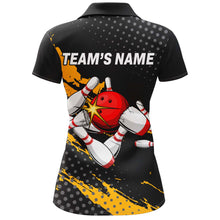 Load image into Gallery viewer, Custom Bowling Shirts For Women Black Bowling Team Jersey Funny Bowling Polo Shirts BDT229