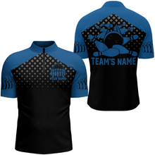 Load image into Gallery viewer, Custom Bowling Shirts With Name Bowling Team Jersey For Men Bowling Quarter-Zip Shirt BDT329