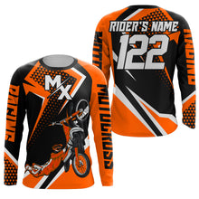 Load image into Gallery viewer, Personalized MX Jersey Kid Men Women UPF30+ Dirt Bike Shirt Freestyle Orange Motocross Off-Road PDT609