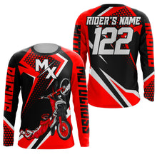 Load image into Gallery viewer, Personalized MX Jersey Kid Men Women UPF30+ Dirt Bike Shirt Freestyle Red Motocross Off-Road PDT610