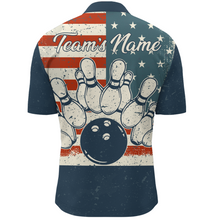Load image into Gallery viewer, Navy Bowling Shirt Men American Bowling Jersey Team League Custom Bowling Quarter-Zip Shirt BDT279