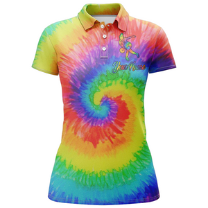 Tie Dye Bowling Polo Shirt For Women Custom Bowling Jersey Bowling Team Shirts BDT253