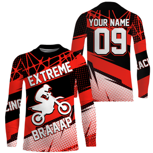 Personalized Motocross Jersey UPF30+ Kid Adult Dirt Bike Long Sleeves Extreme Racing Motorcycle NMS1125