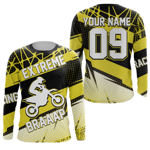 Personalized Motocross Jersey UPF30+ Kid Adult Dirt Bike Long Sleeves Extreme Racing Motorcycle NMS1125