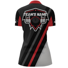 Load image into Gallery viewer, Black&amp;Red Bowling Quarter-Zip Shirt For Women Vintage Bowling Team Jersey Custom Bowling Shirt BDT183