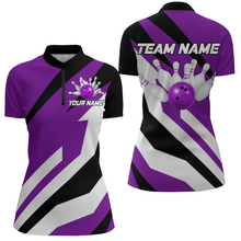 Load image into Gallery viewer, Purple Bowling Shirts Unisex Custom Bowling Jersey Men &amp; Women 1/4 Zip Bowling Team League BDT553