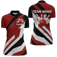 Load image into Gallery viewer, Red Bowling Shirts Unisex Custom Bowling Jersey for Men &amp; Women 1/4 Zip Bowling Team League BDT553