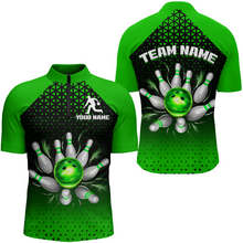 Load image into Gallery viewer, Custom Quarter Zip Bowling Shirts for Men And Women Green Bowling Team Jerseys Unisex BDT476