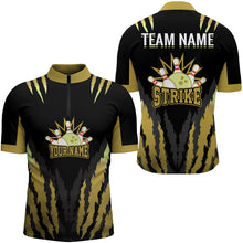 Load image into Gallery viewer, Strike Bowling Jersey For Men Personalized Bowling Shirt Team Bowling Quarter-Zip Shirt BDT286