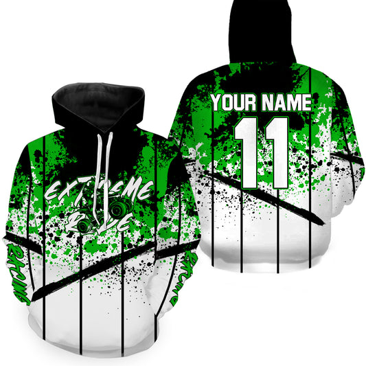 Personalized Green ATV Motocross Hoodie For Adult Quad Bike Off-Road Hoodie Unisex PDT907