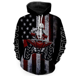 USA Flag Quad Bike Hoodie For Adult Upf30+ ATV Motocross Hooded Jersey Patriotic Off-Road Extreme PDT909