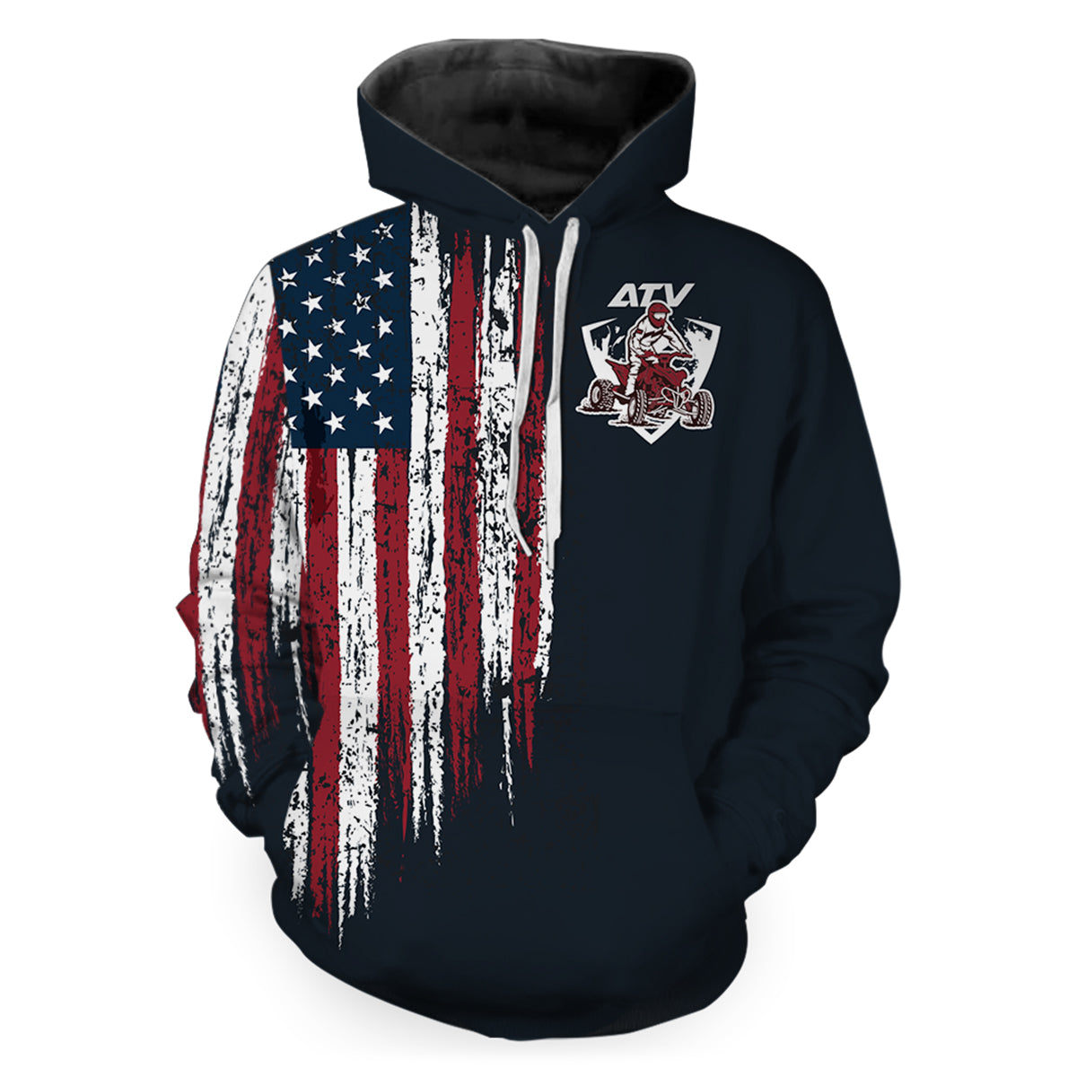 Custom Quad Racing Hooded Jersey Men Women ATV Motocross Hoodie Patriotic Extreme Off-Road PDT915