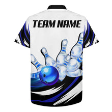 Load image into Gallery viewer, Blue Bowling Shirt For Men &amp; Women Custom Funny Bowling Jersey Hawaiian Bowling League Shirt BDT352