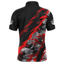 Load image into Gallery viewer, Custom Bowling Shirt for Men Red Camo Bowling Jersey Flame Bowling Polo Shirt BDT260