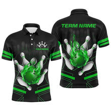 Load image into Gallery viewer, Custom Flame Bowling Jersey For Men Bowling Team Shirt League Bowling Polo Shirt BDT303