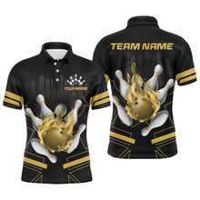 Load image into Gallery viewer, Custom Flame Bowling Jersey For Men Bowling Team Shirt League Bowling Polo Shirt BDT303