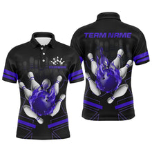 Load image into Gallery viewer, Custom Flame Bowling Jersey For Men Bowling Team Shirt League Bowling Polo Shirt BDT303