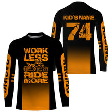 Load image into Gallery viewer, Orange ATV Motocross Jersey Adult&amp;Kid UPF30+ Work Less Ride More Quad Bike Shirt ATV MX Off-Road PDT730