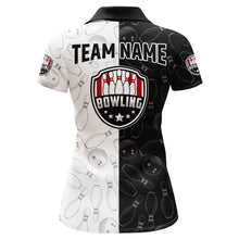 Load image into Gallery viewer, American Bowling Shirts Women Black&amp;White Bowling Team Jersey Custom Bowling Polo Shirt BDT359