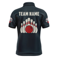 Load image into Gallery viewer, Custom Bowling Shirt For Men Personalized Bowling Team League Jersey Navy Bowling Shirt BDT245