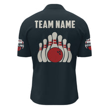 Load image into Gallery viewer, Custom Bowling Quarter-Zip Shirt For Men Personalized Bowling Team Jersey Navy Bowling Shirt BDT245