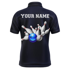 Blue Bowling Jersey For Men Custom Bowling Shirt 3D Bowling Polo Shirt For Team BDT250