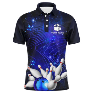 Blue Bowling Jersey For Men Custom Bowling Shirt 3D Bowling Polo Shirt For Team BDT250