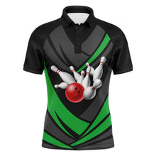 Load image into Gallery viewer, Green Bowling Polo Shirts For Men Bowling Team League Jersey Custom Bowling Shirts BDT224