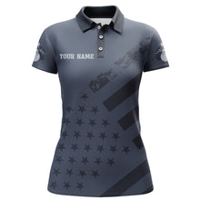 Load image into Gallery viewer, American Flag Bowling Polo Shirt Team Patriotic Bowling Jersey For Women Bowlers Short Sleeve BDT265