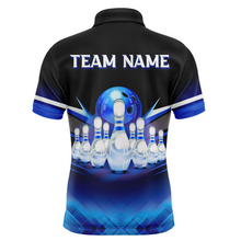 Load image into Gallery viewer, Custom 3D Bowling League Shirt Blue Bowling Jersey For Men Bowling Polo Shirt Team BDT339