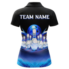 Load image into Gallery viewer, Custom 3D Bowling League Shirt Blue Bowling Jersey For Women Bowling Polo Shirt Team BDT339
